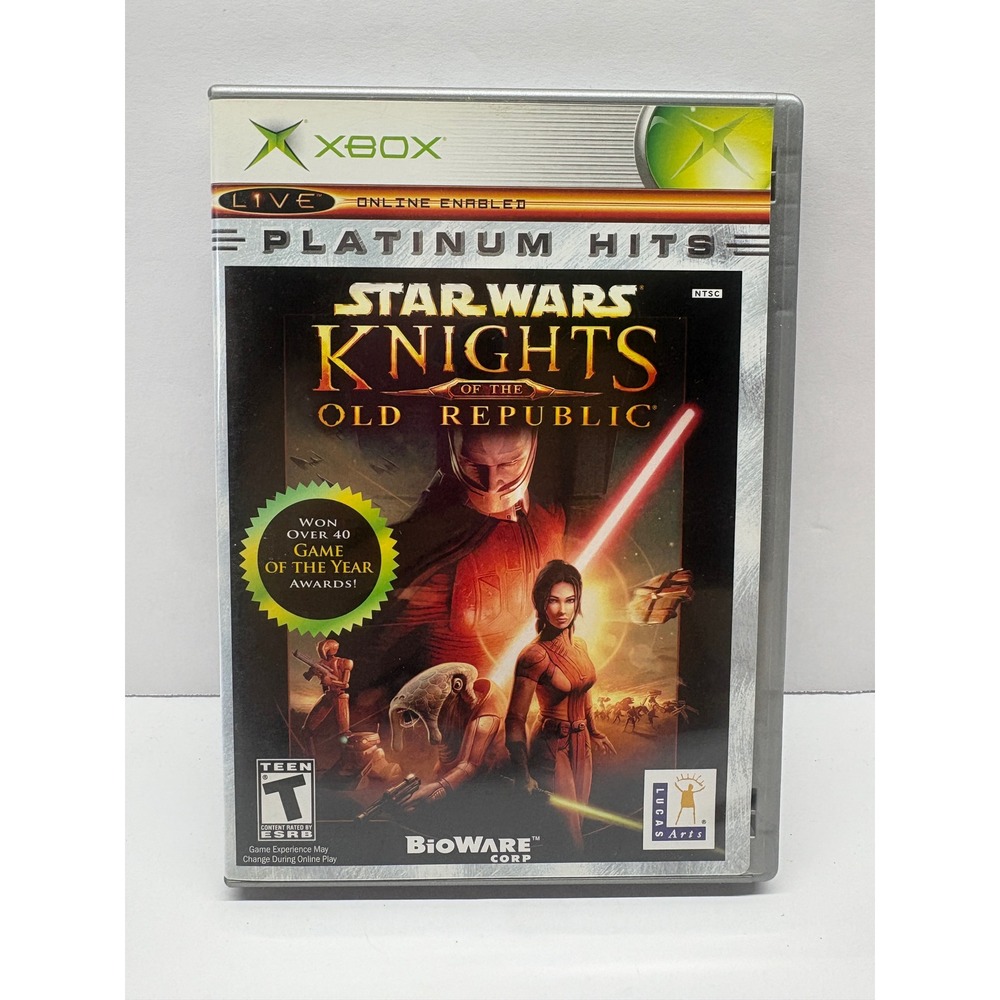 Star Wars Knights of the Old Republic Xbox Platinum Hits CIB Manual Retro RPG